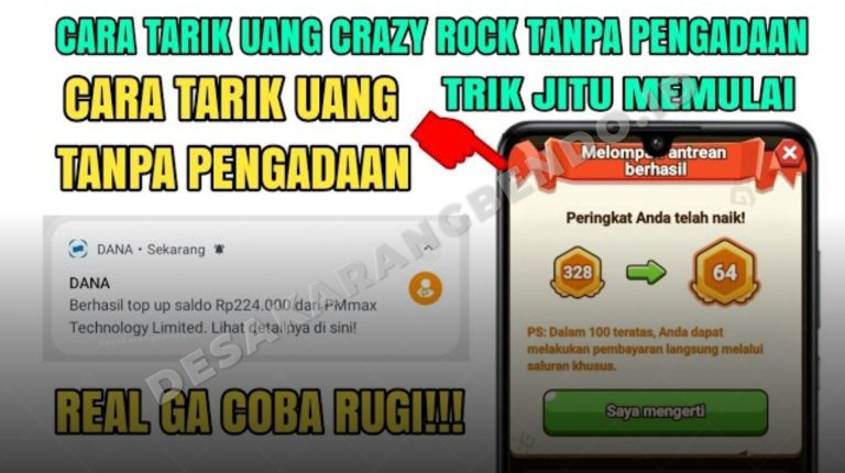 Cara Main Crazy Rock dan Withdraw 160 Ribu ke Saldo DANA Gratis 2026